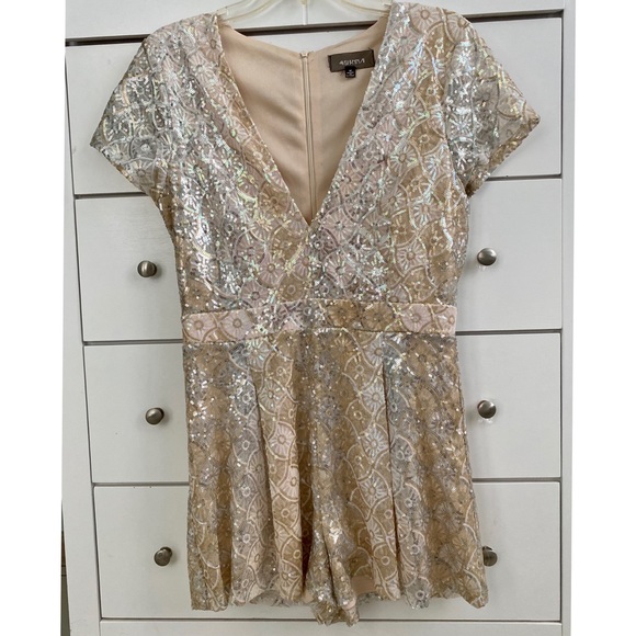 Gold Sequin Jumpsuit - Picture 1 of 2